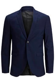 thumbnail: JACK & JONES PREMIUM slim fit gebreide colbert - donkerblauw