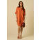 Sissy-Boy blousejurk met linnen - donker oranje