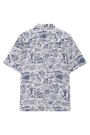 thumbnail: Sissy-Boy linnen relaxed fit overhemd met print - blauw