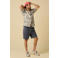 Sissy-Boy linnen relaxed fit overhemd met print - blauw