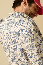 thumbnail: Sissy-Boy linnen relaxed fit overhemd met print - blauw