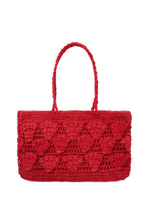 crochet shopper rood
