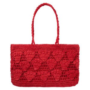 crochet shopper rood