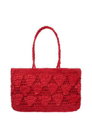 crochet shopper rood