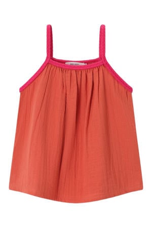 mouwloze top oranje