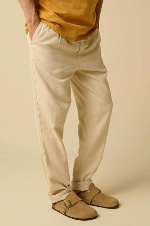 linnen relaxed fit broek - wit