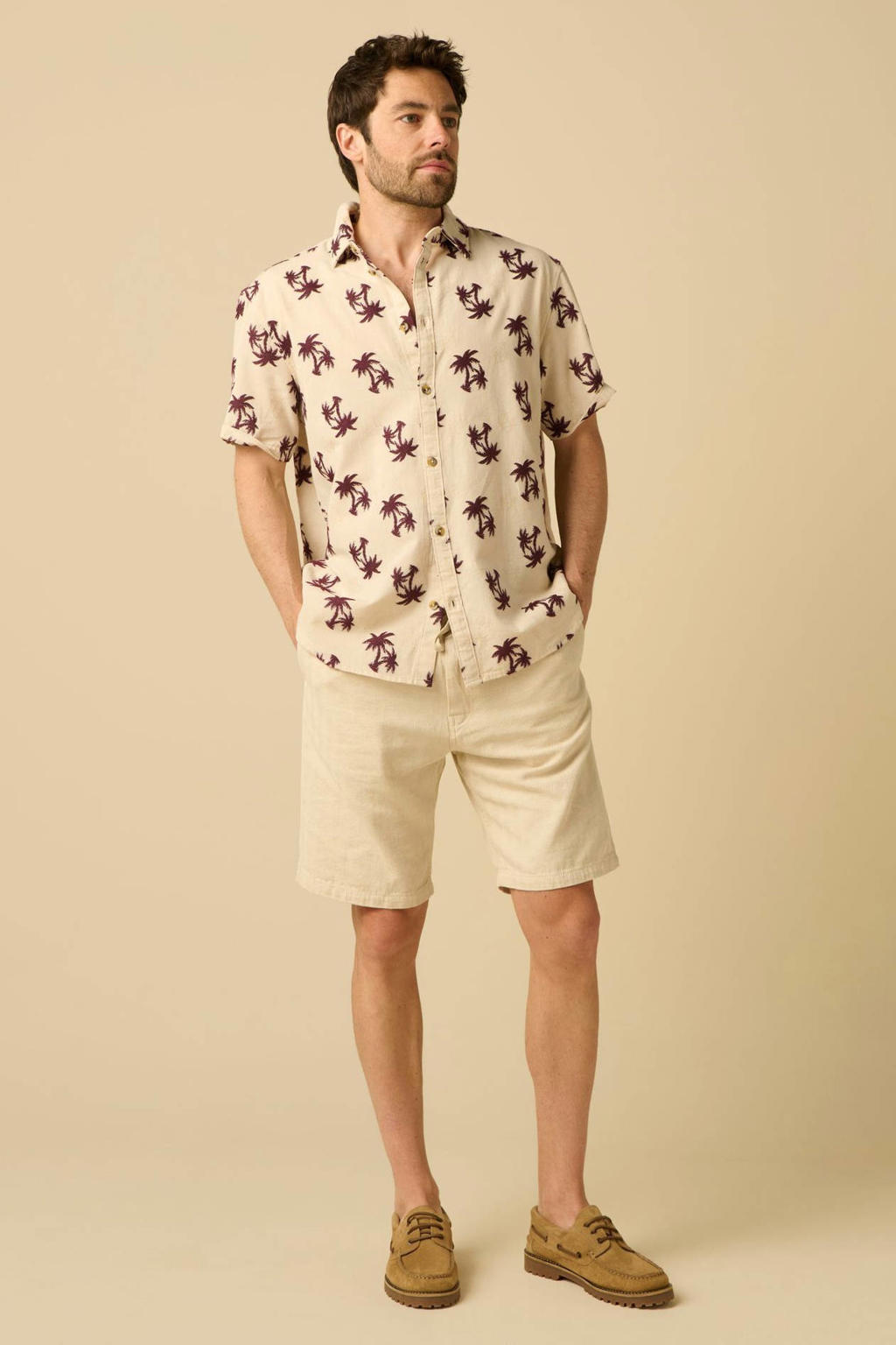 Sissy-Boy relaxed fit casual short met linnen - wit