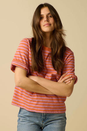gestreept T-shirt - oranje