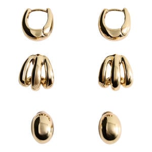 oorbellen - set van 3 goudkleurig