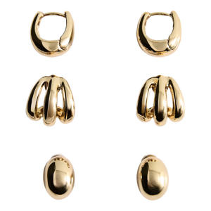 oorbellen - set van 3 goudkleurig