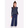 B.Nosy aansluitende longsleeve met ruches - donkerblauw