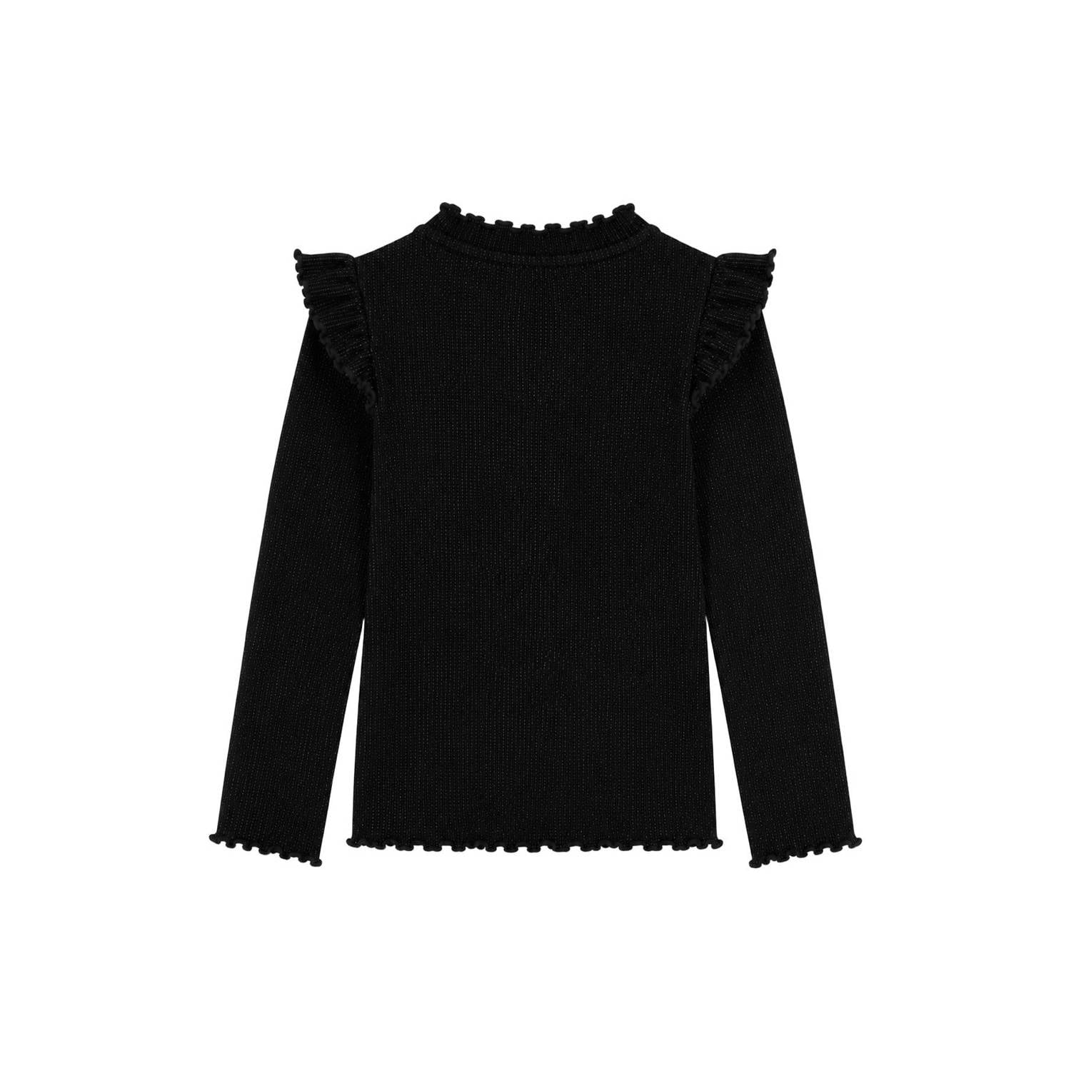 B.Nosy aansluitende longsleeve met glitters zwart