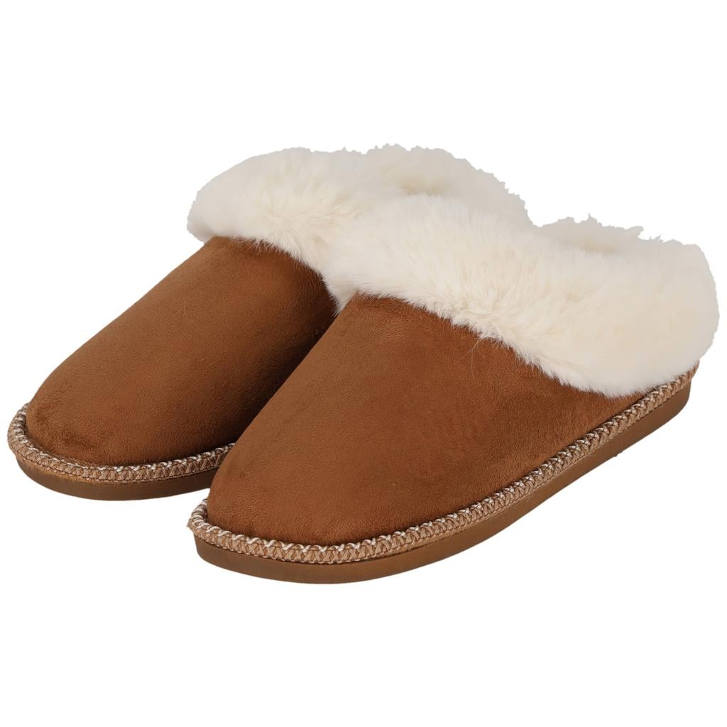 Apollo pantoffels met imitatiebont cognac