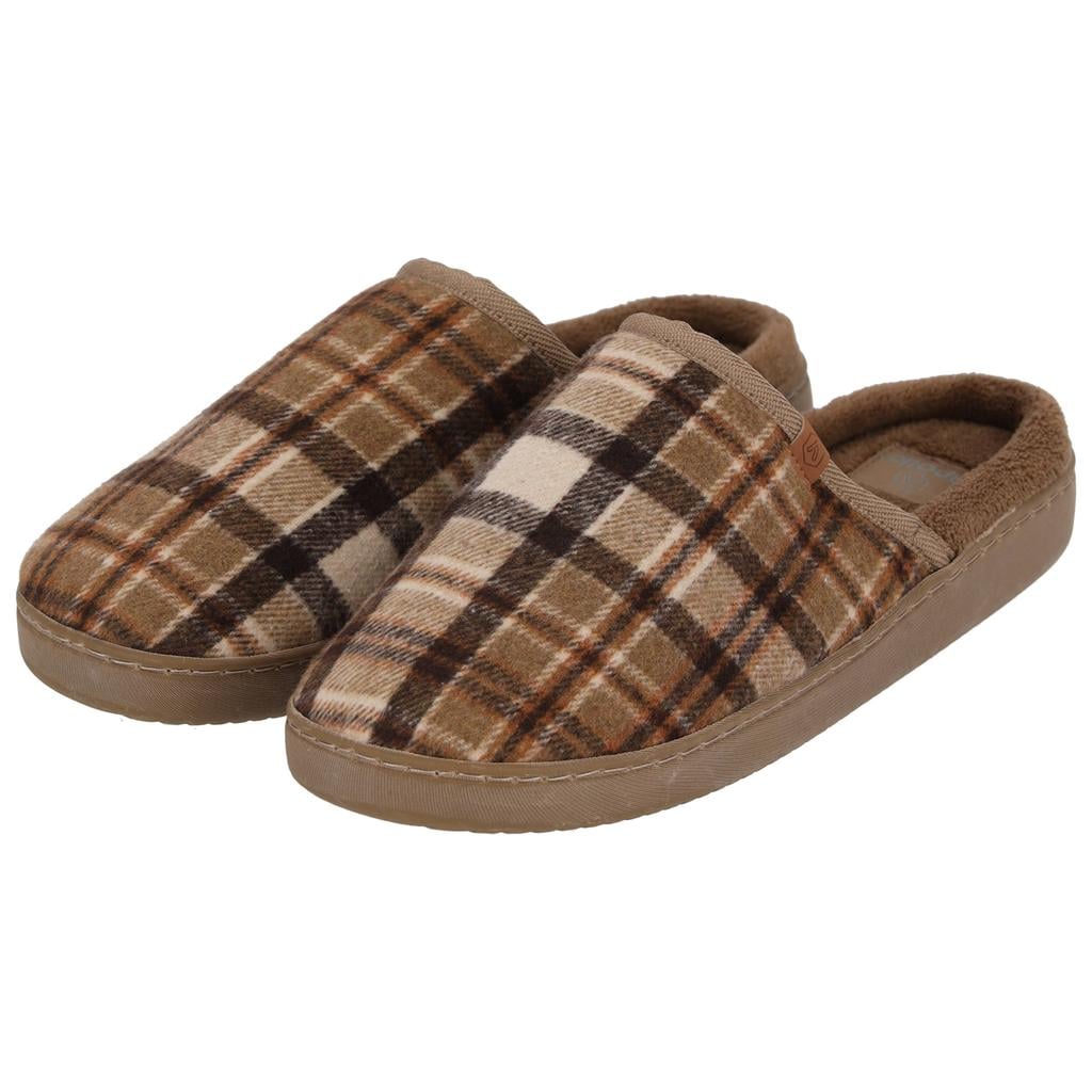 Apollo geruite pantoffels beige