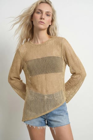 gehaakte top - beige