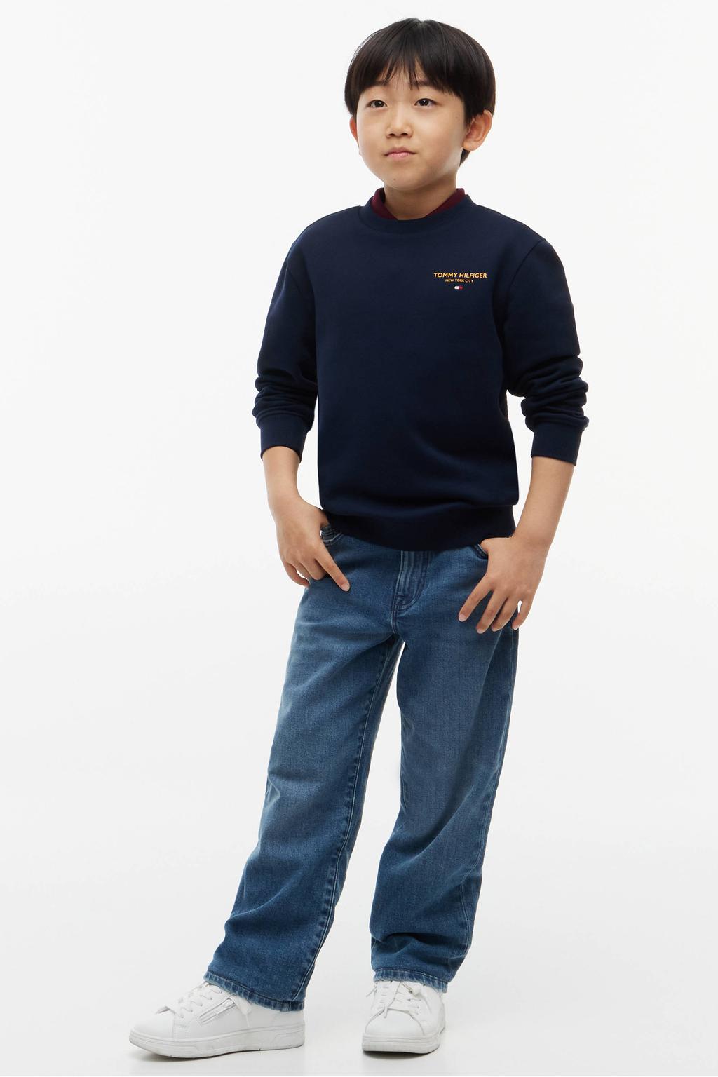 Tommy Hilfiger sweater met logo - donkerblauw