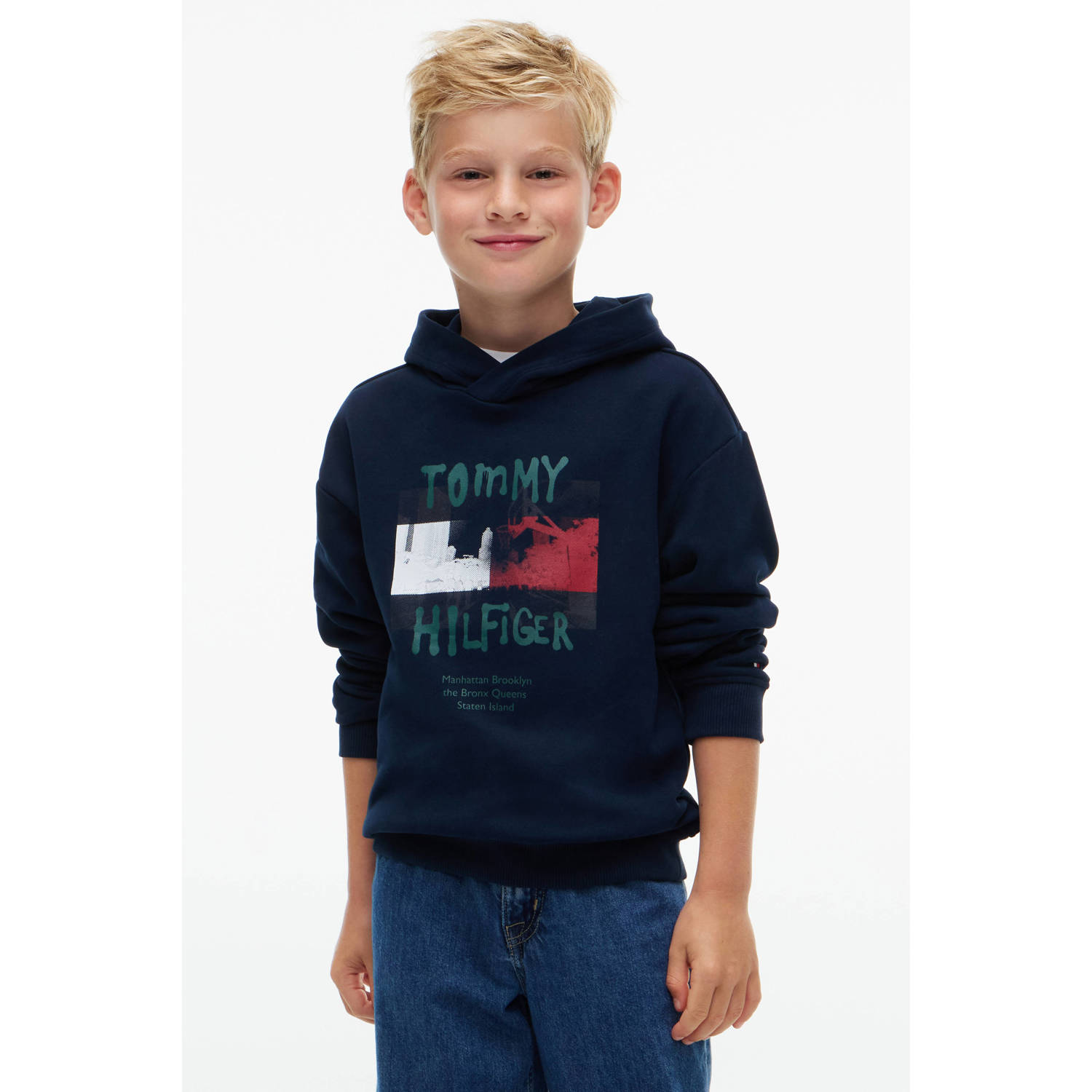Tommy Hilfiger sweater met logo donkerblauw