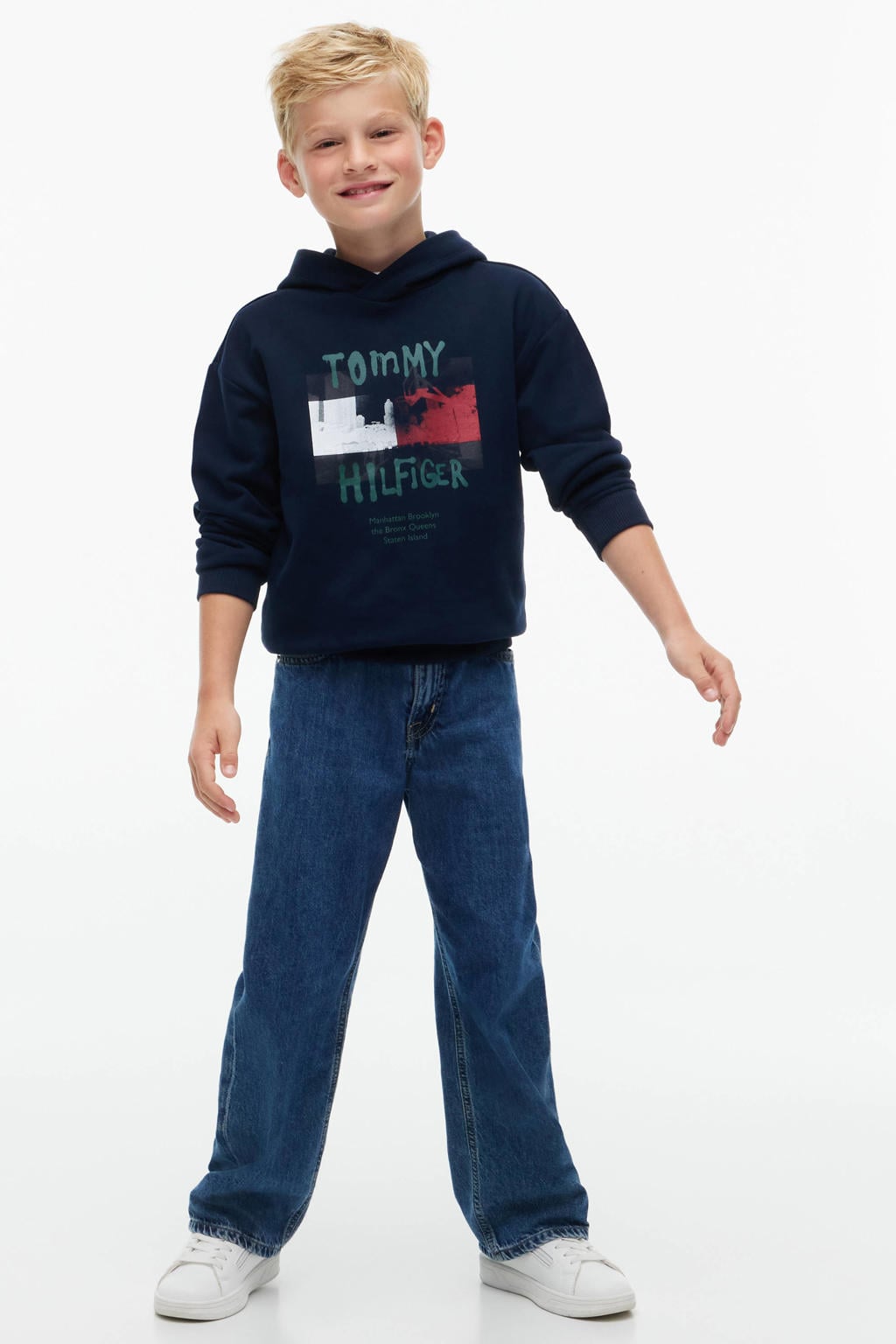Tommy Hilfiger sweater met logo - donkerblauw