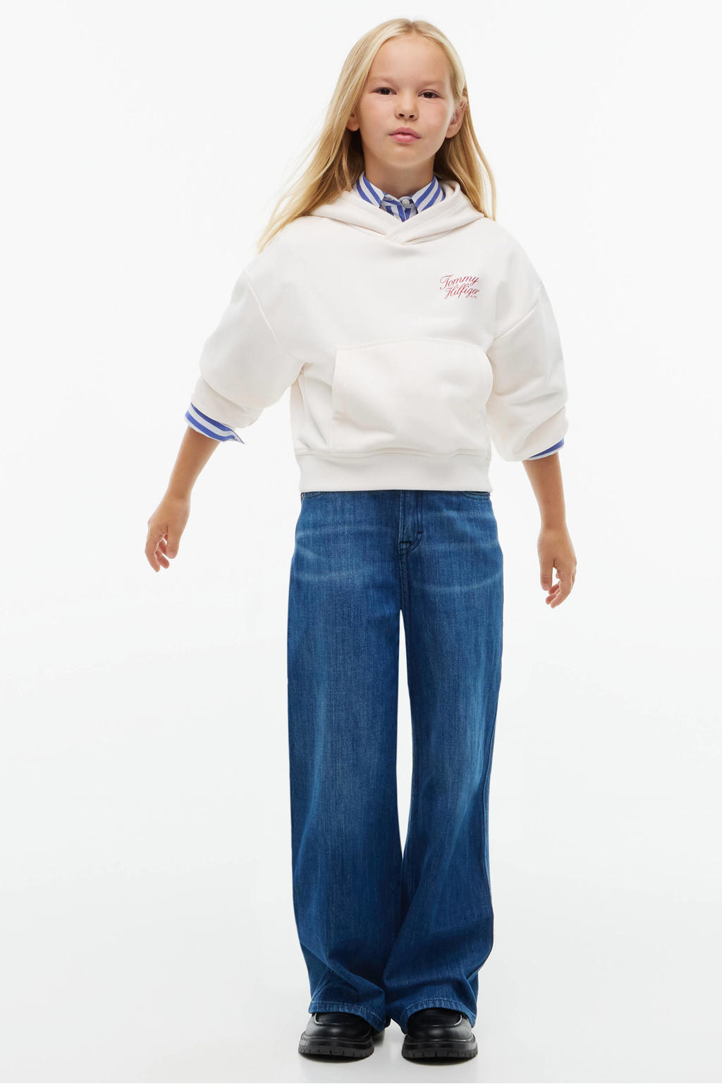 Tommy Hilfiger hoodie met tekst - wit