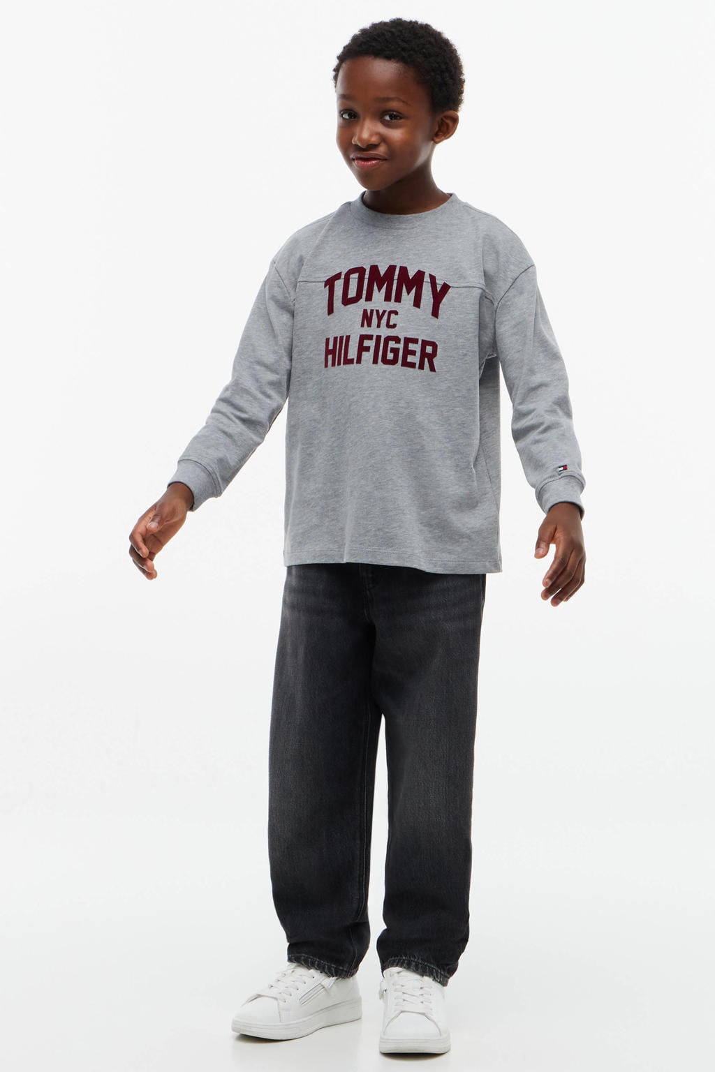 Tommy Hilfiger longsleeve met logo - grijs