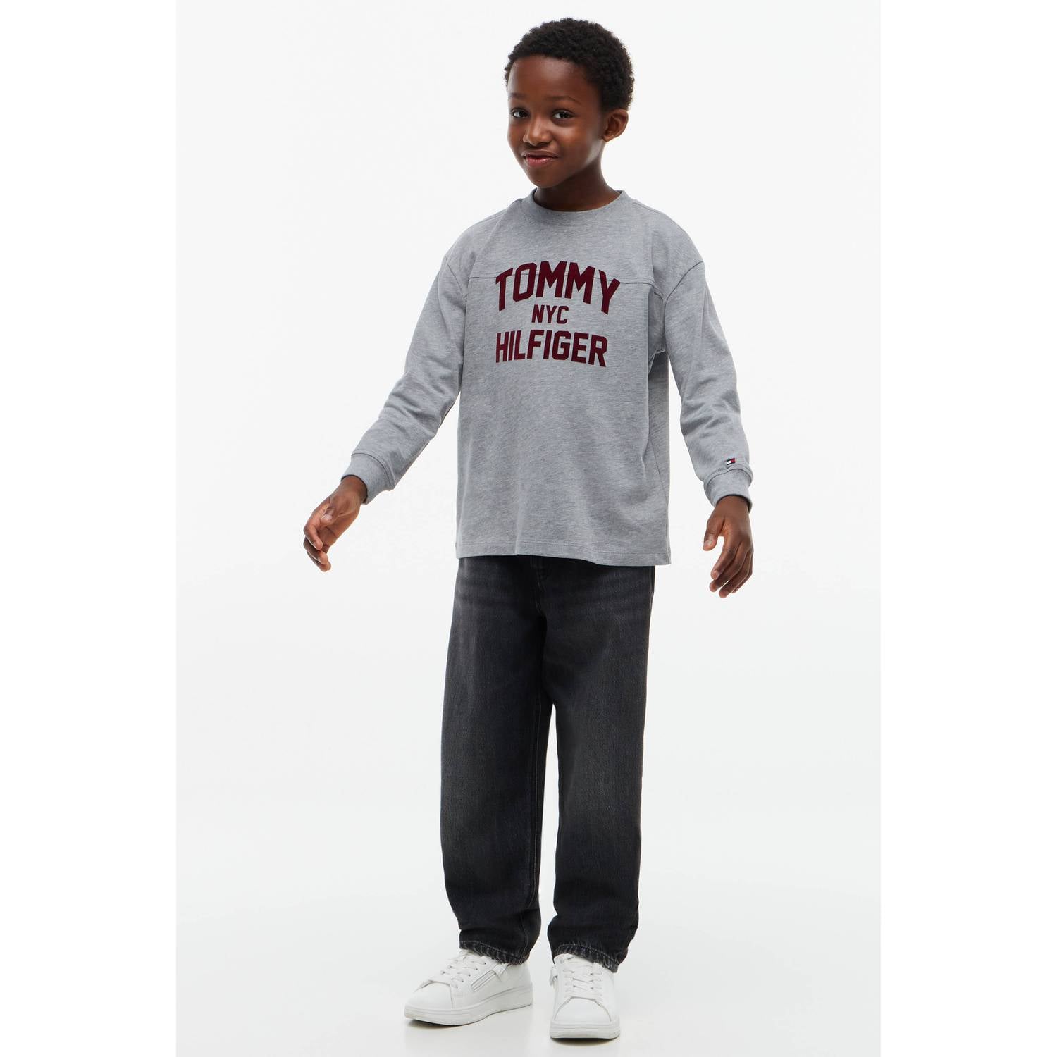 Tommy Hilfiger longsleeve met logo grijs