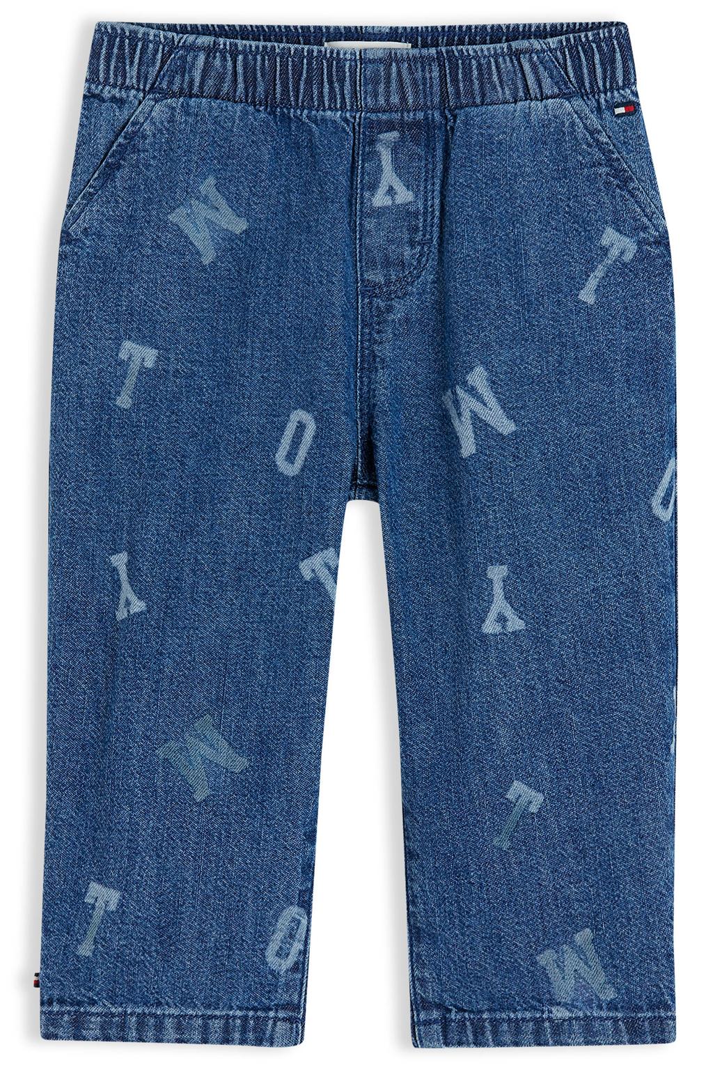 Medium blue denim jongens Tommy Hilfiger wide leg jeans mediumblauw van denim