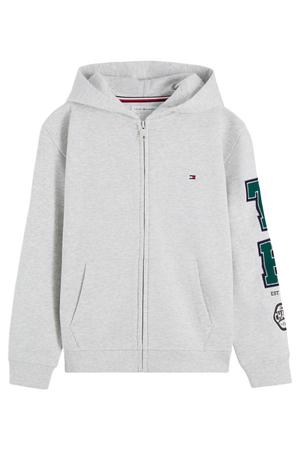 katoenen sweatvest met print - grijs
