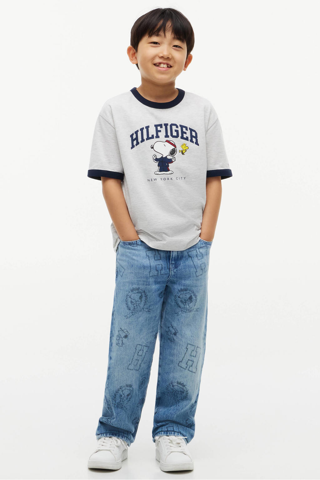 Tommy Hilfiger x Peanuts Snoopy T-shirt grijs melange