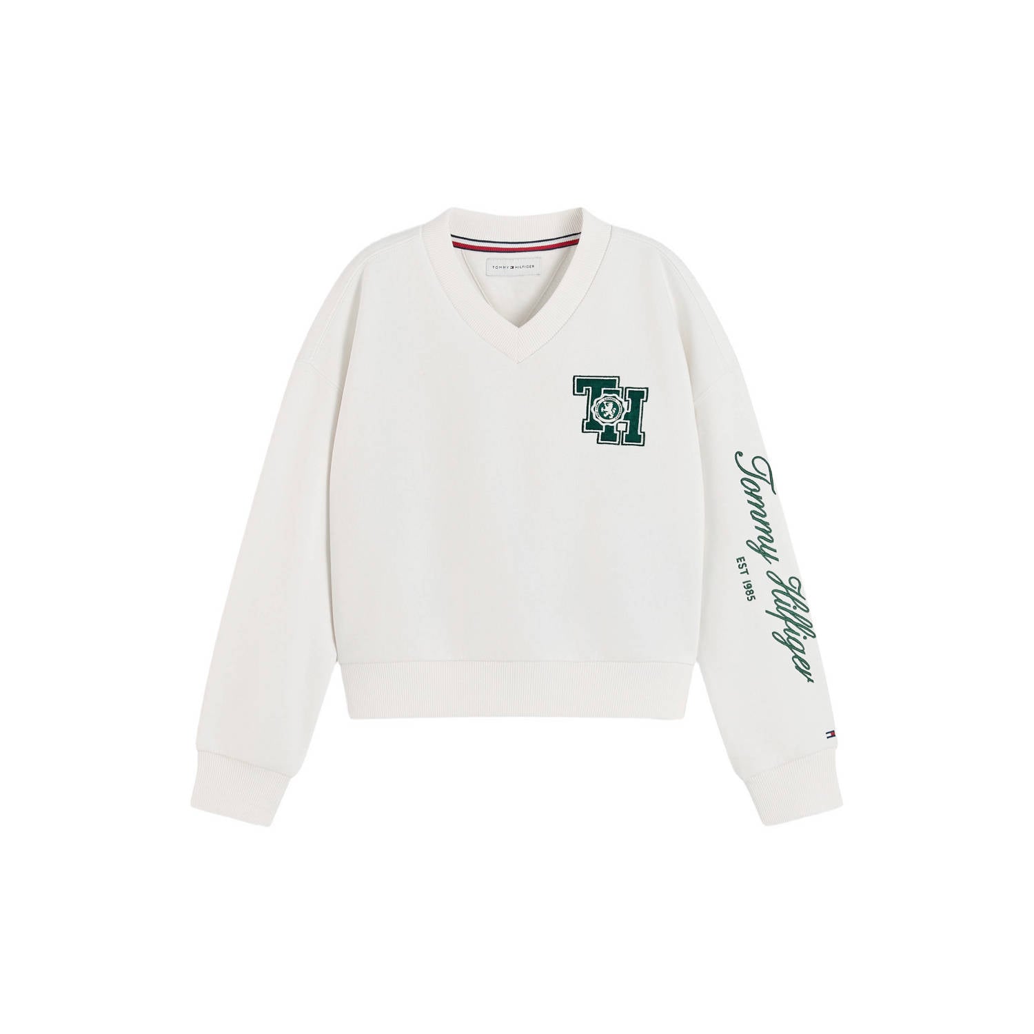 Tommy Hilfiger sweater met tekst offwhite
