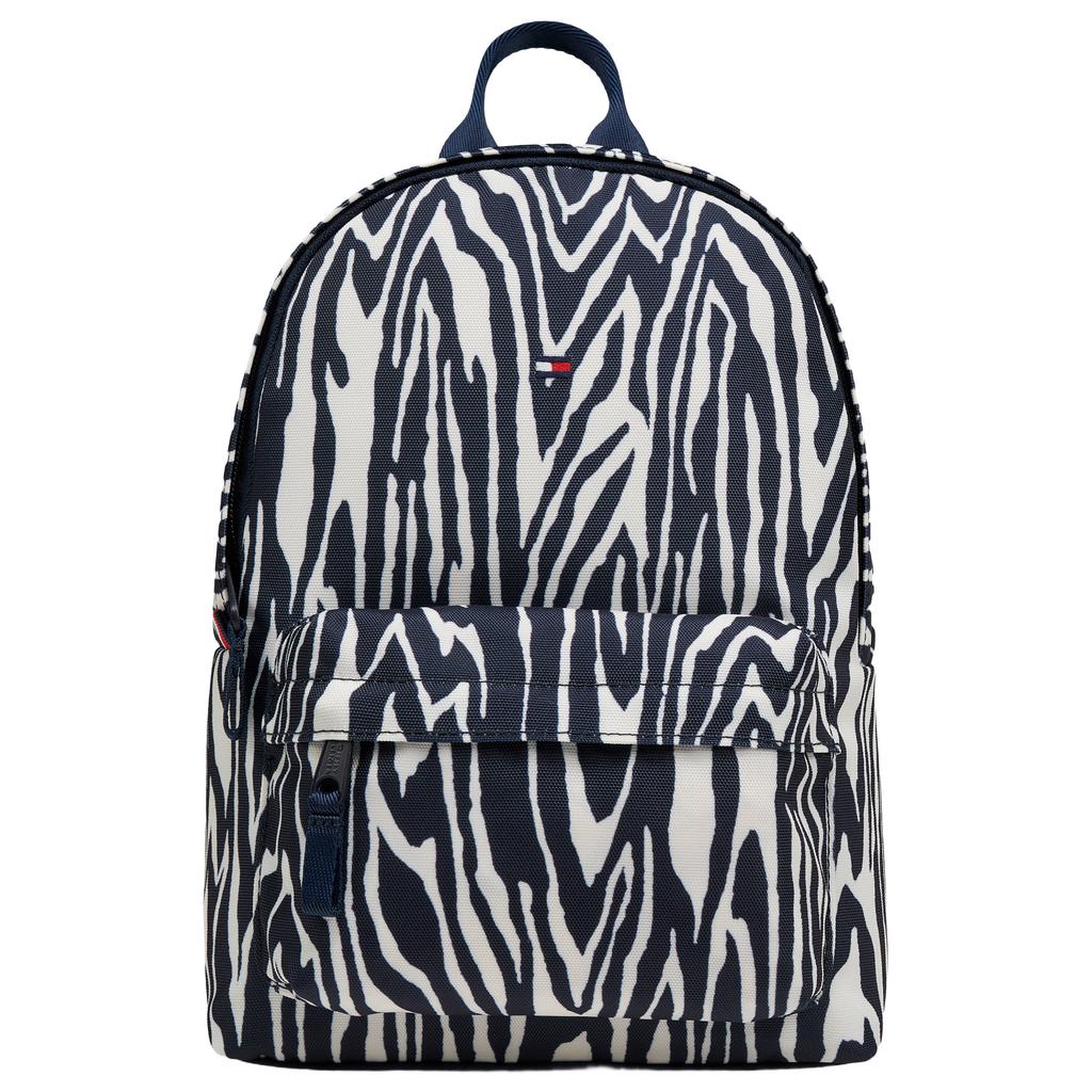 Tommy Hilfiger tas met zebraprint - donkerblauw/ecru