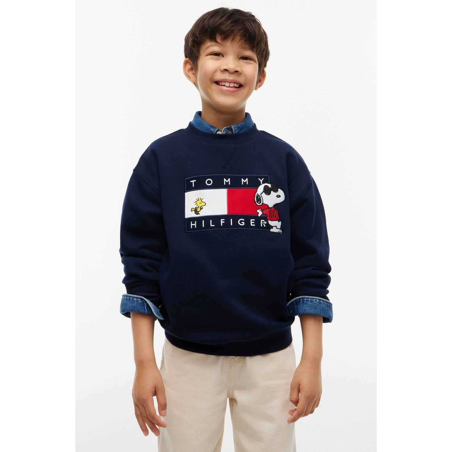 Tommy Hilfiger x Peanuts Snoopy sweater donkerblauw
