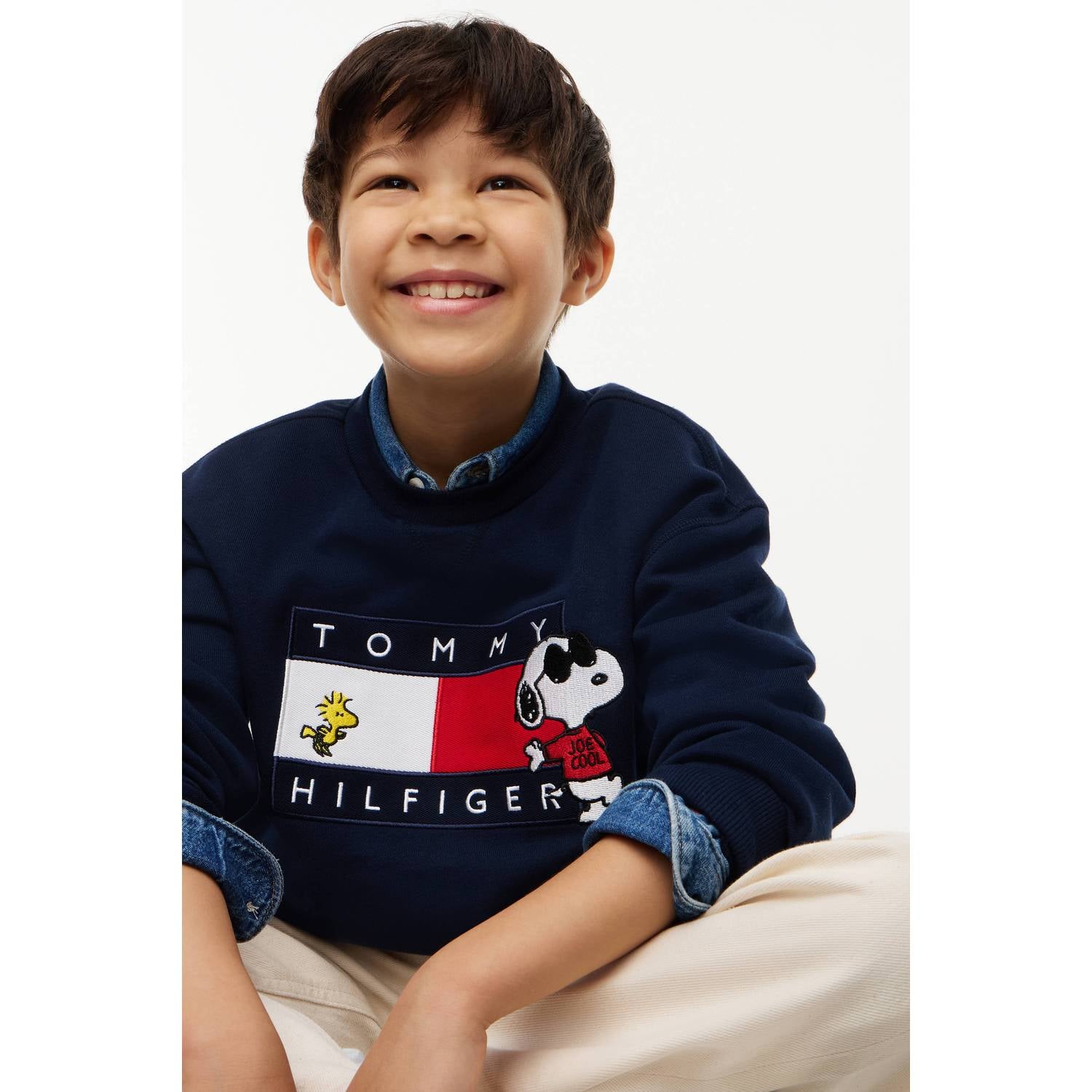 Tommy Hilfiger x Peanuts Snoopy sweater donkerblauw