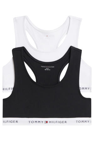 bralette met logo - zwart/wit