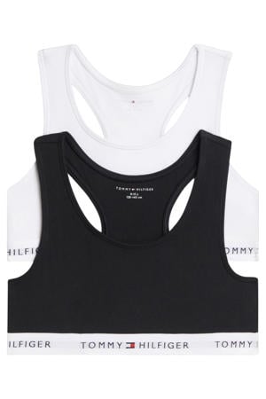 bralette met logo - zwart/wit