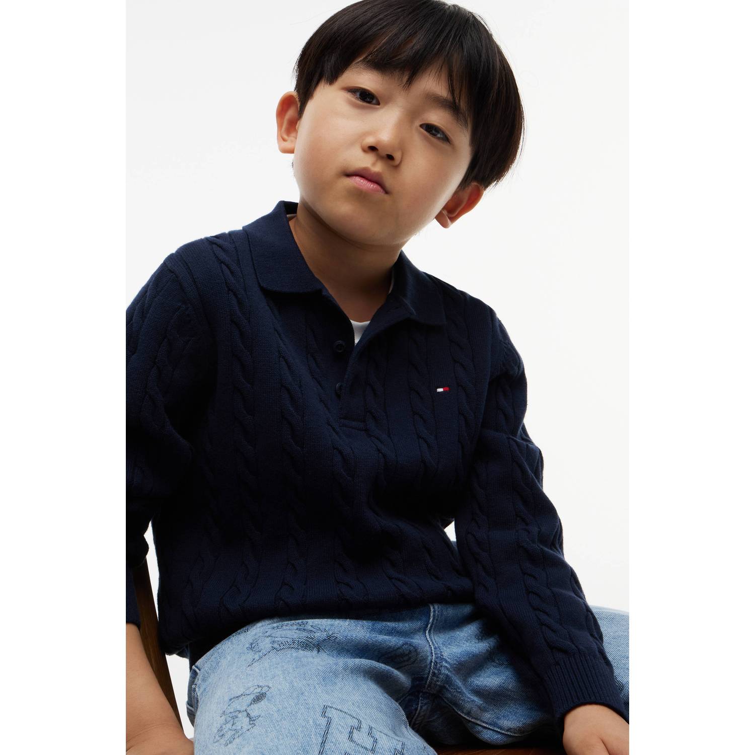 Tommy Hilfiger gebreide trui donkerblauw