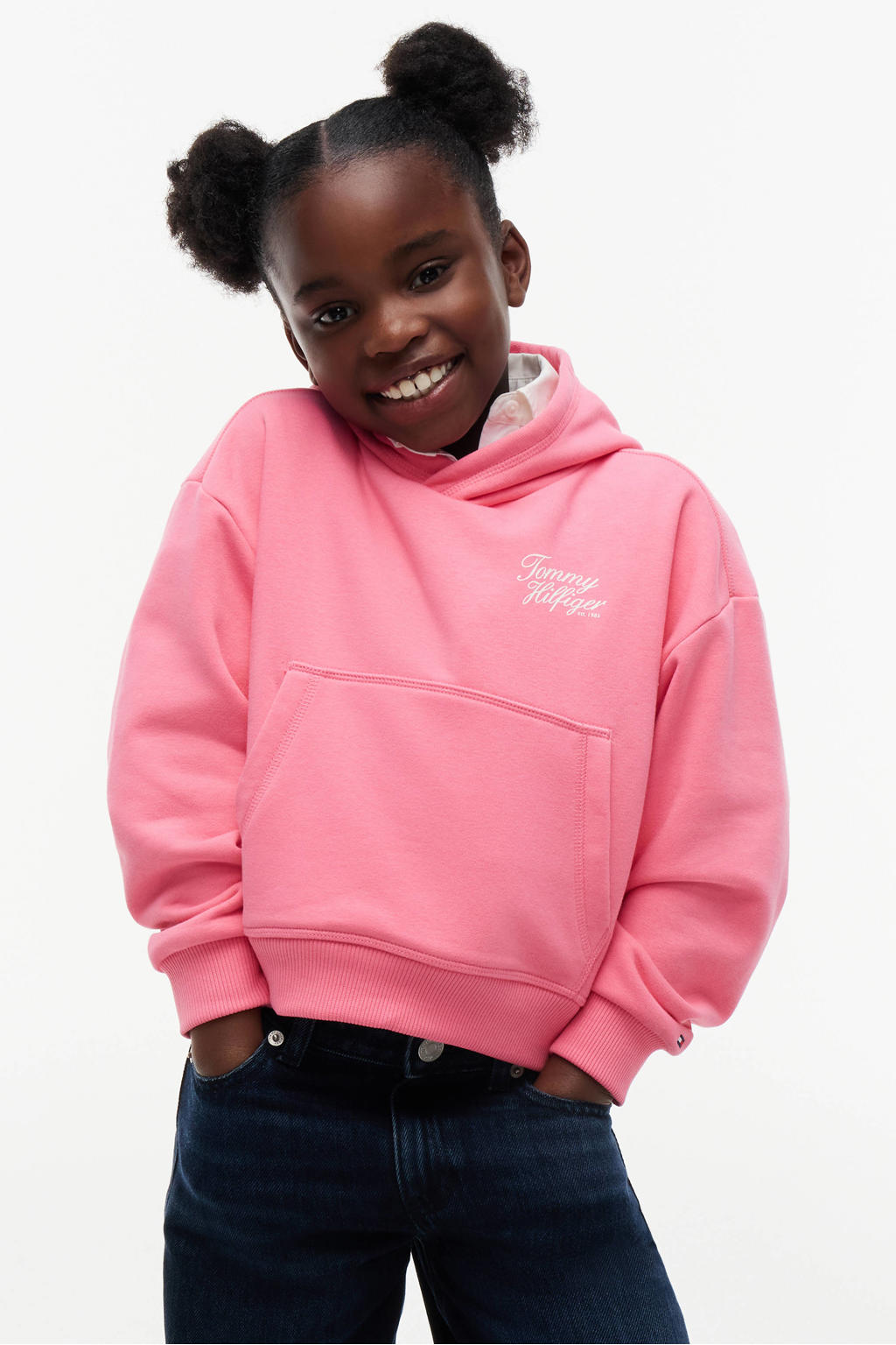 Tommy Hilfiger hoodie met tekst - roze