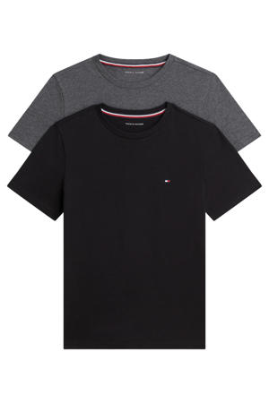 2 PK SS TEE T-shirts met logo - zwart (set van 2)