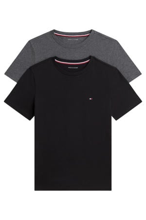2 PK SS TEE T-shirts met logo - zwart (set van 2)