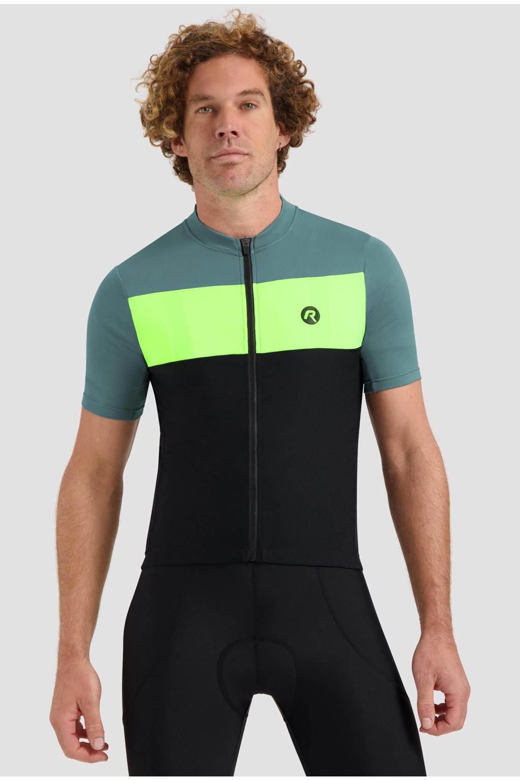 Rogelli Fietsshirt Core Block Zwart/Turquoise