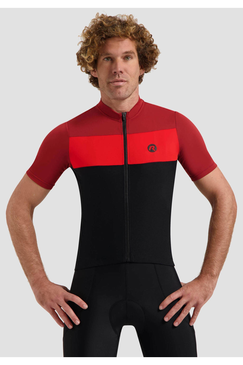 Rogelli Fietsshirt Core Block Zwart/Rood