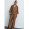 VILA viscose wide leg palazzobroek - lichtbruin