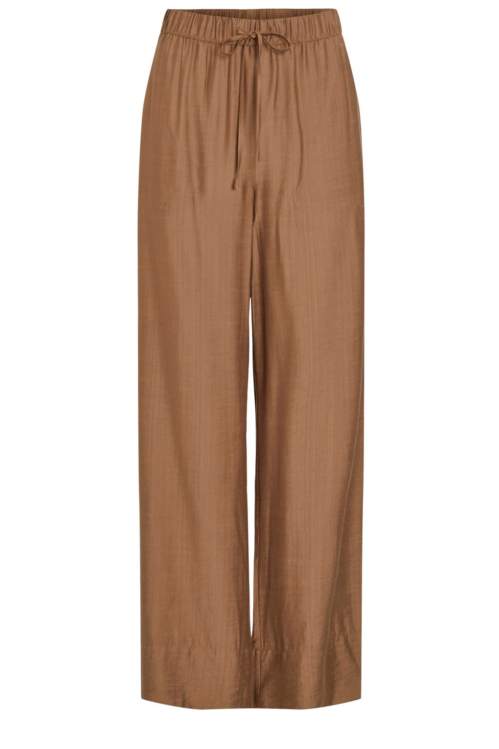 VILA viscose wide leg palazzobroek - lichtbruin