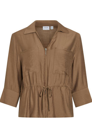 viscose loose fit blouse - camel