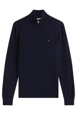 katoenen gebreide trui - donkerblauw