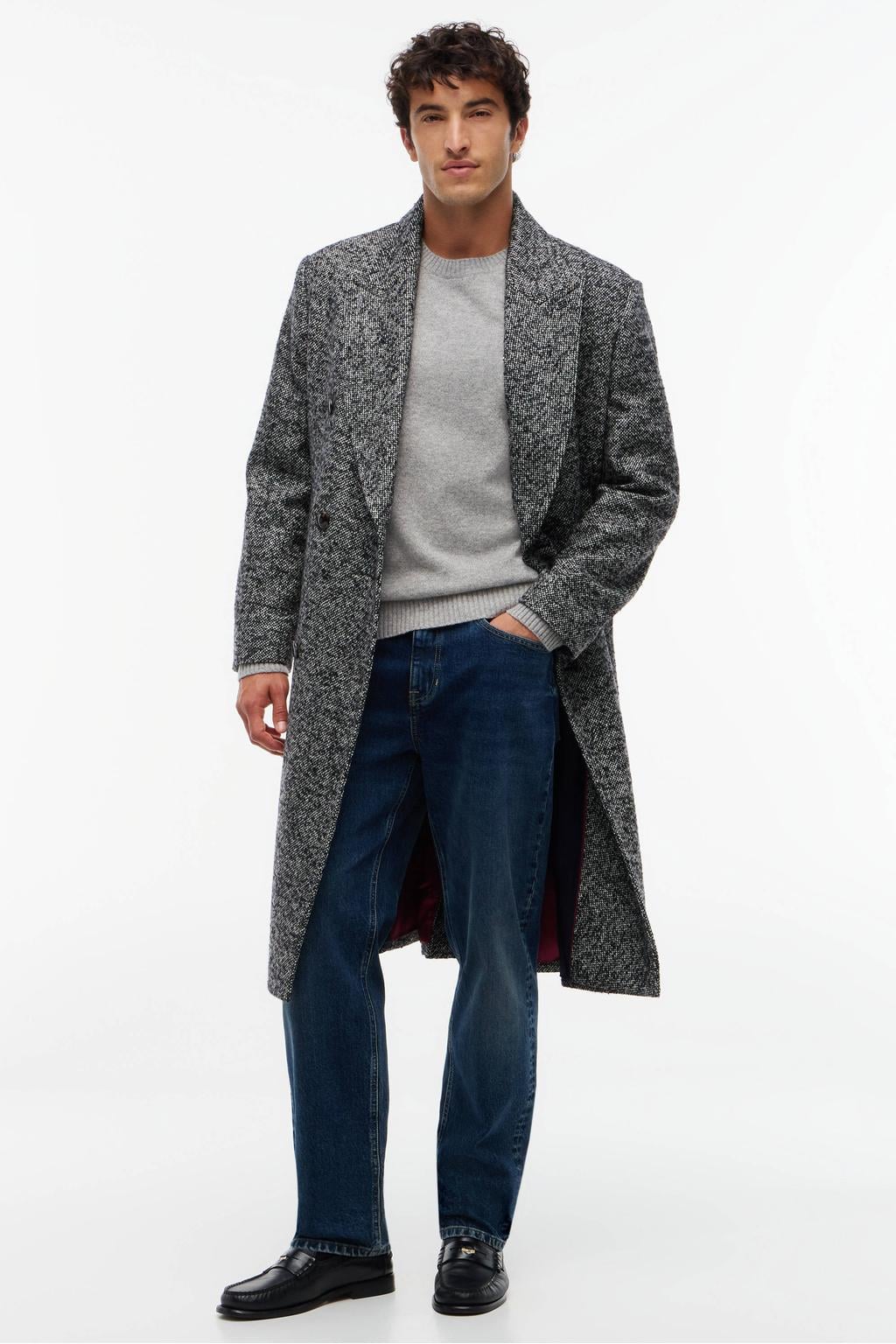 Tommy Hilfiger regular fit wollen gebreide trui - lichtgrijs