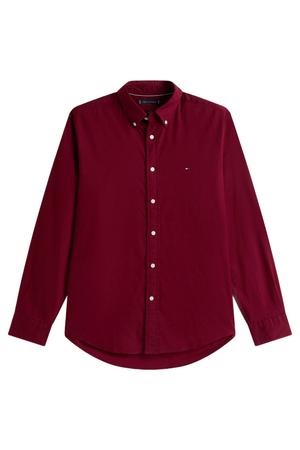 regular fit flanel overhemd - bordeaux