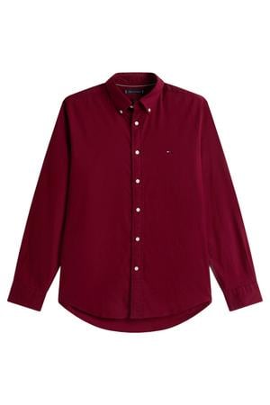 regular fit flanel overhemd - bordeaux