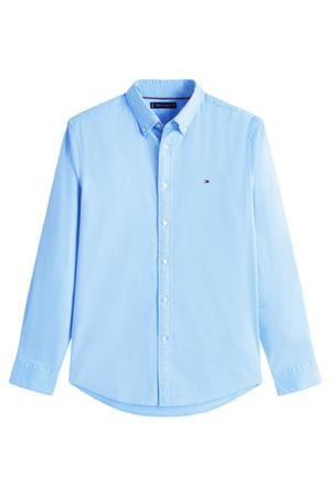 regular fit flanel zakelijk overhemd - blauw