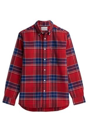 regular fit geruit flanel overhemd - regatta rood
