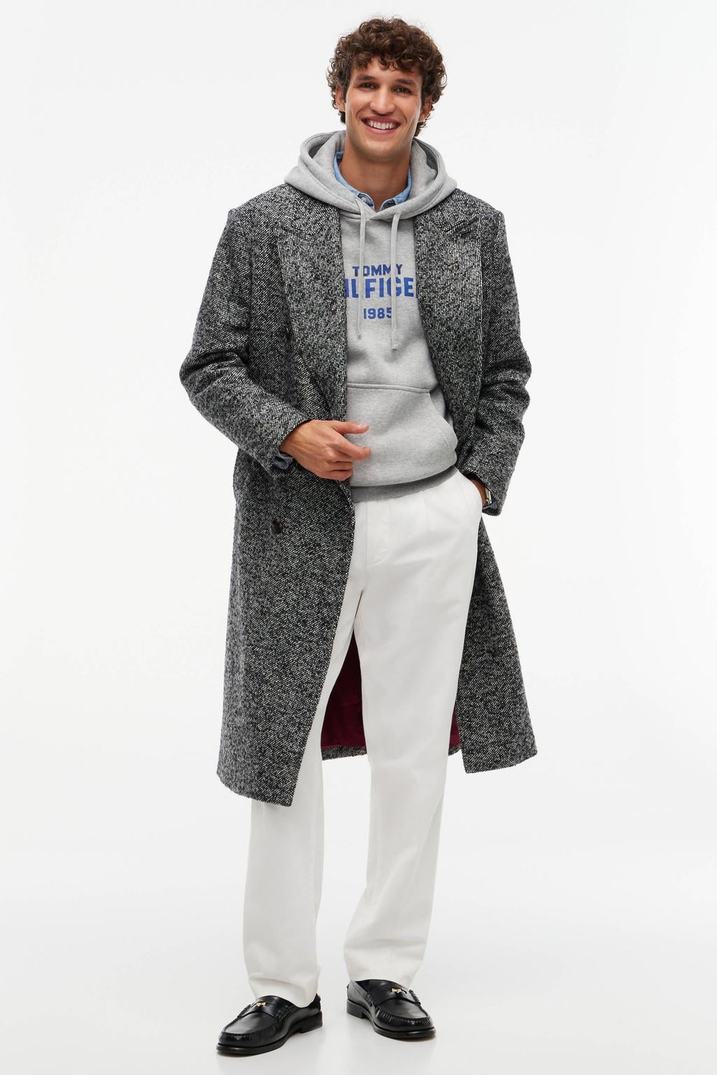 Tommy Hilfiger regular fit hoodie met print - lichtgrijs